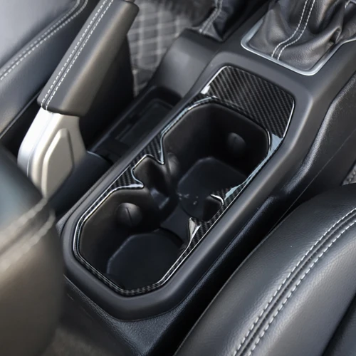 Carbon Fiber Grain YCCPAUTO 1 шт. украшение салона автомобиля ABS передний держатель стакана воды планки Стикеры для Jeep Wrangler JL аксессуары - Название цвета: Carbon Fiber Grain
