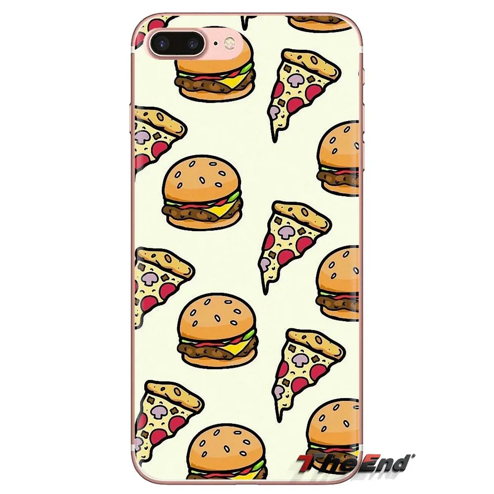 Прозрачный мягкий чехол-накладка розовая пицца I love pizza для Huawei Mate Honor 4C 5C 5X 6X 7 7A 7C 8 9