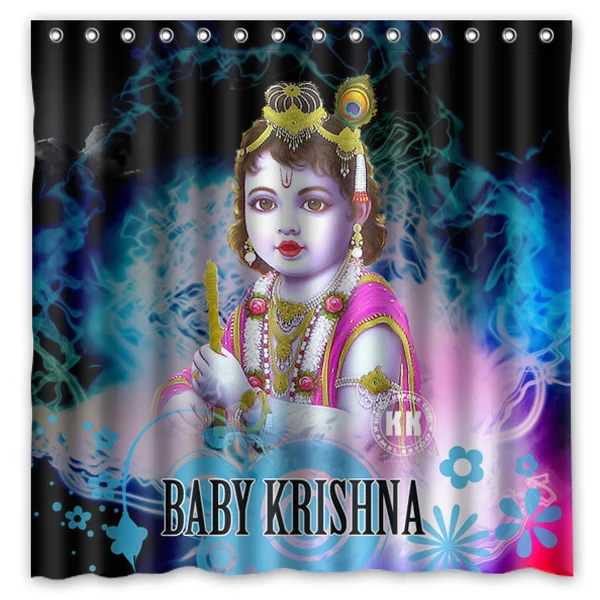 Hinduism Властелин Кришна Водонепроницаемая занавеска для душа ванной s с 12 крючками