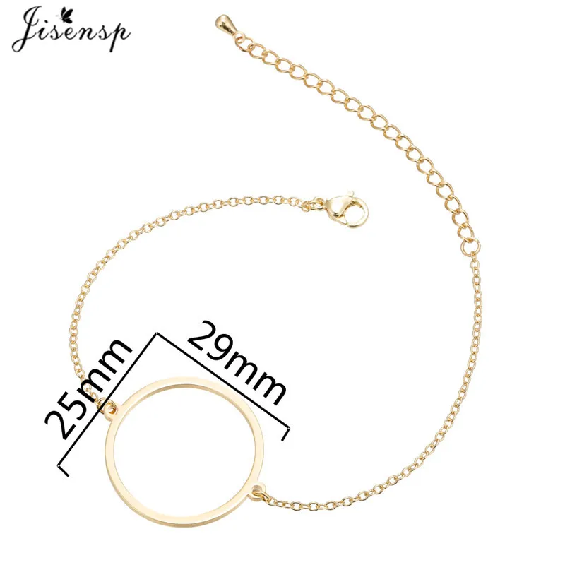 Jisensp Simple Round Stainless Steel Bracelets for Women Adjustable Gold Bracelet Bangles Lady Bridesmaid Gift pulseras