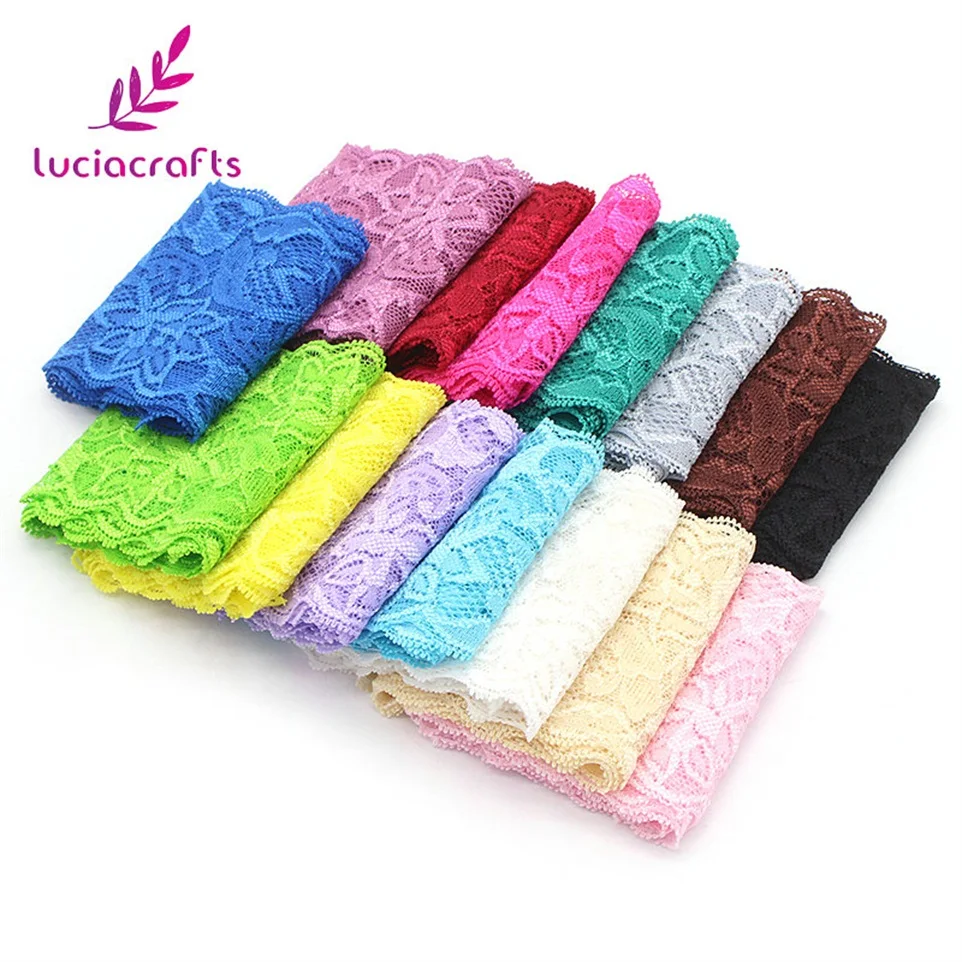 Продажа Lucia crafts 2Y/5Y 8 см кружевная Обшивка с цветочной вышивкой тканевые ленты