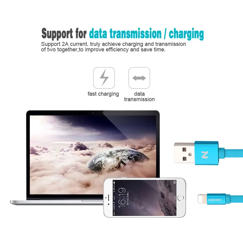 NOHON 8 Pin USB кабель для Apple iPhone 6 6S Plus 5 5S SE iPad 4 Air 2 USB кабель для быстрой зарядки и синхронизации данных