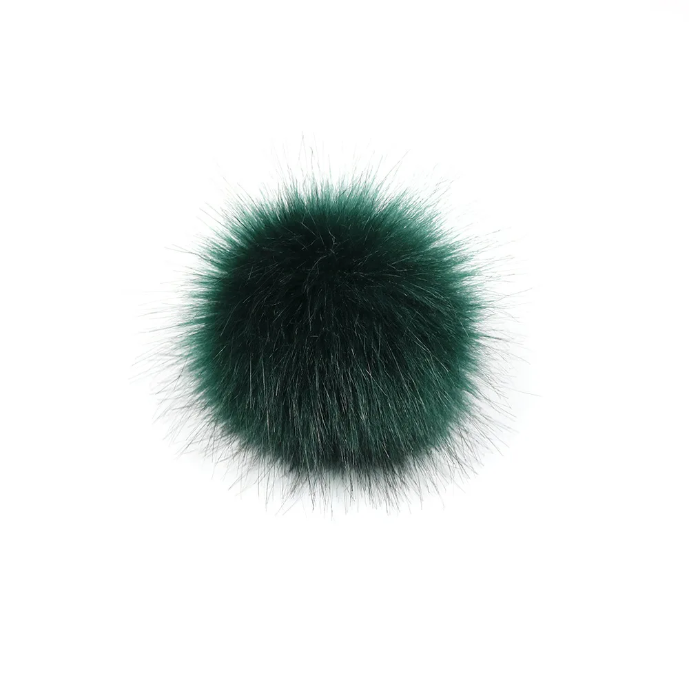 Dark Green 1 шт., искусственный помпон, помпон из искусственного лисьего меха 8 см, помпон из искусственного лисьего меха, помпон ручной работы, искусственный помпон для ключей, аксессуары для ключей - Цвет: Dark Green
