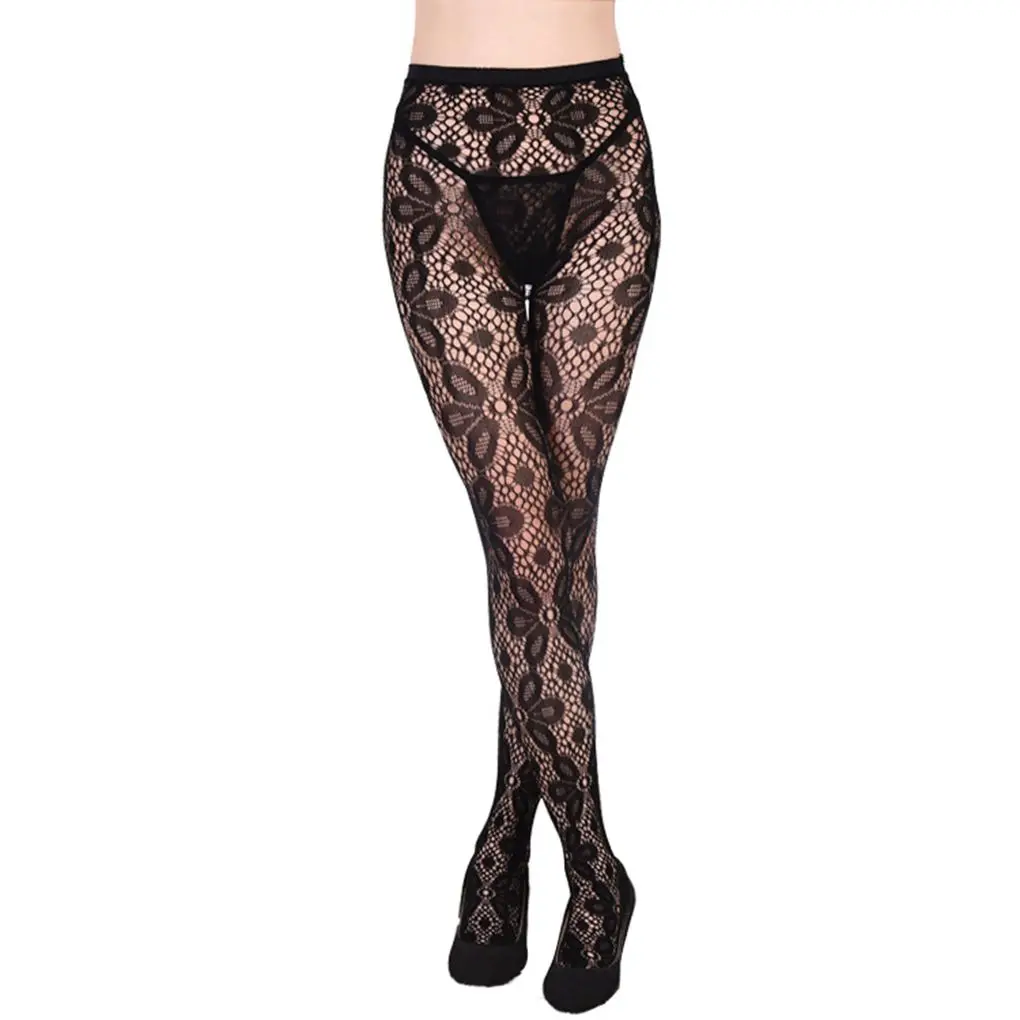 

Women Sexy Lace Fishnet Stockings Hollow Mesh Stretchy Jacquard Pantyhose