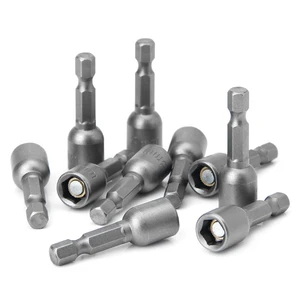 Набор Магнитных гаечных ключей, 10 шт., 8 мм, 516 дюйма, переходник для гнезда, шестигранное сверло