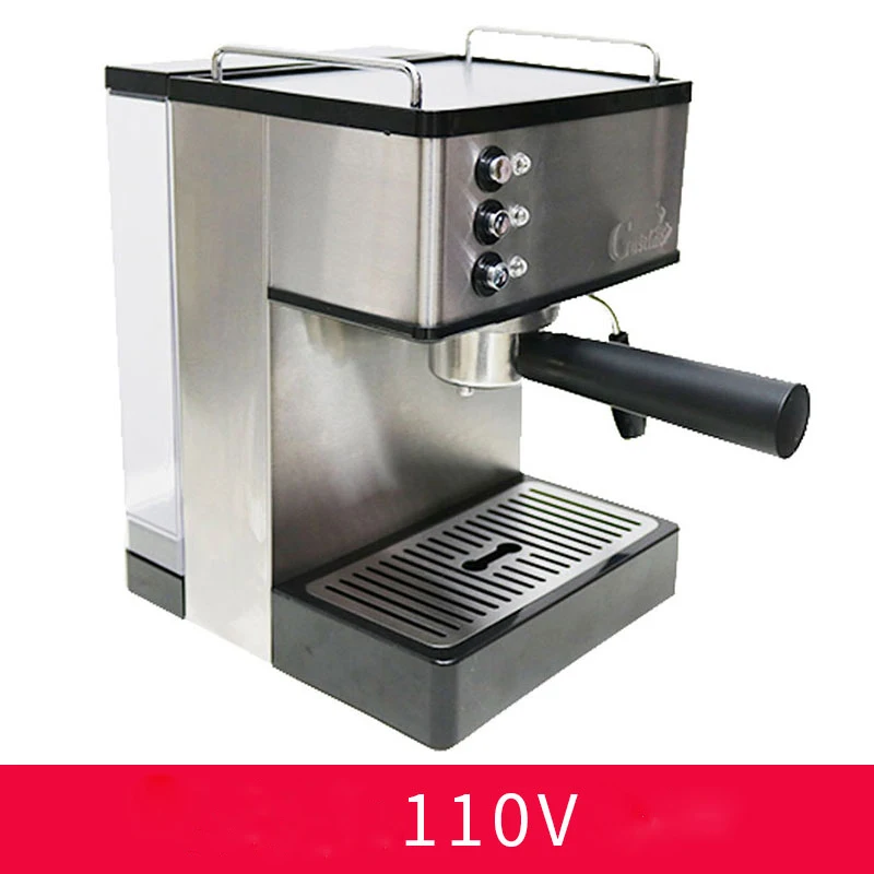 110-240V 19BAR Кофе Машина Эспрессо Стиль Нержавеющая сталь молока вспениватель, с двойной чашки Разделение - Цвет: black  110V