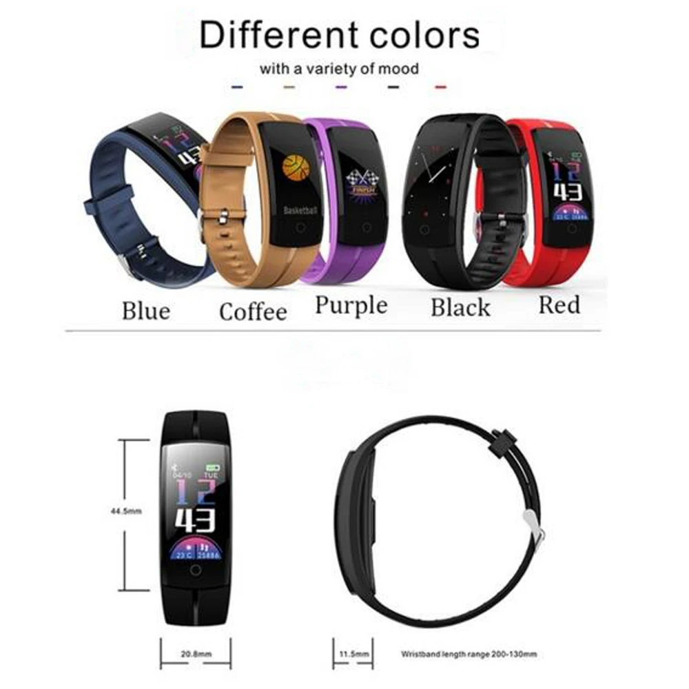 

Smart Watch Color Screen Fitness Tracker 8 Sports Modes IP67 Waterproof Bluetooth Wristband Pedometer for Ios Android