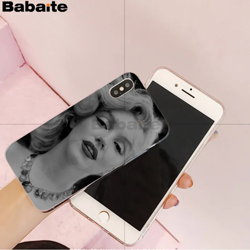 Babaite Мэрилин Монро Мягкий ТПУ чехол для телефона iPhone X XS MAX 6 6s 7 7plus 8 8Plus 5 5S SE XR