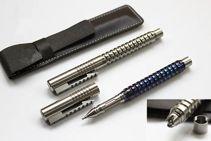 値段 スパイラルペンホルダーチタン合金 Edc 防衛ペン戦術的な署名ペンマルチツール戦術壊れ窓ペン