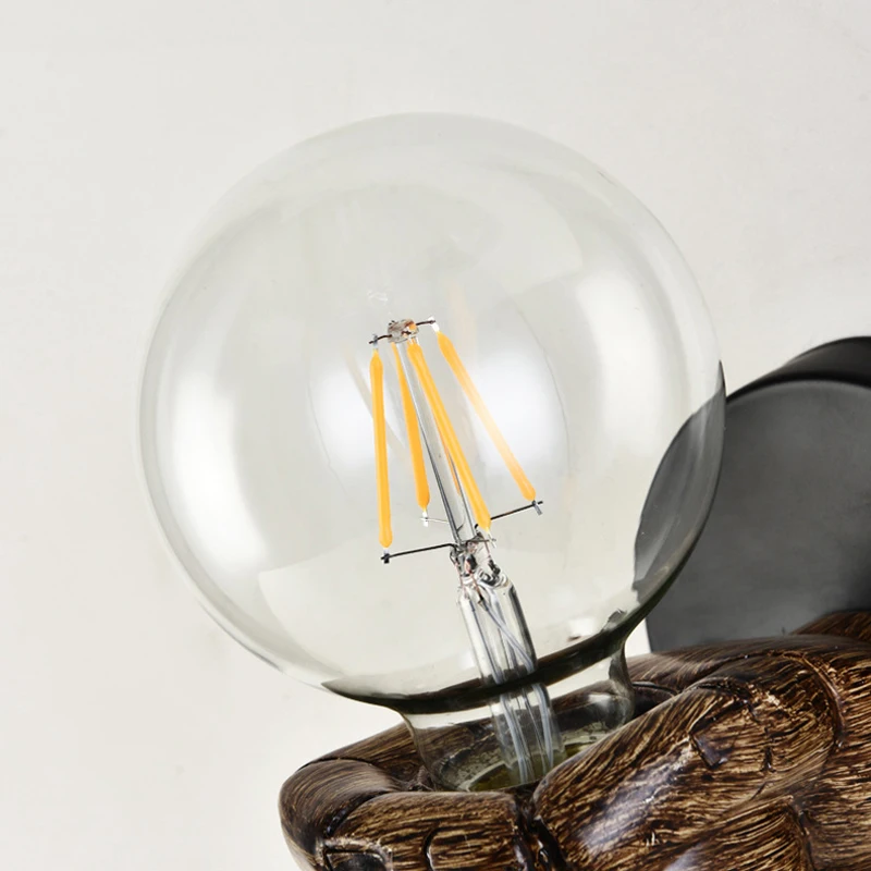 

Retro Creative Left Right Hand Fist Shape Wall Light E27 Lamp Holder Industrial Style Wall Lamp For Hotel Living Room Cafe Bar