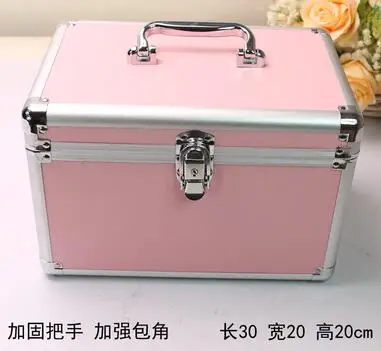 30cm Косметичка из алюминиевого сплава, органайзер для косметики, косметичка, органайзер, дорожная сумка, портативная Подарочная коробка, макияж, профессиональная косметика - Цвет: 30cm