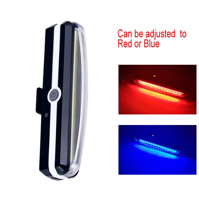 Red Blue USB перезаряжаемая велосипедная задняя велосипедная фара светодиодный задний фонарь Водонепроницаемый задний фонарь для велосипеда - Цвет: Red Blue