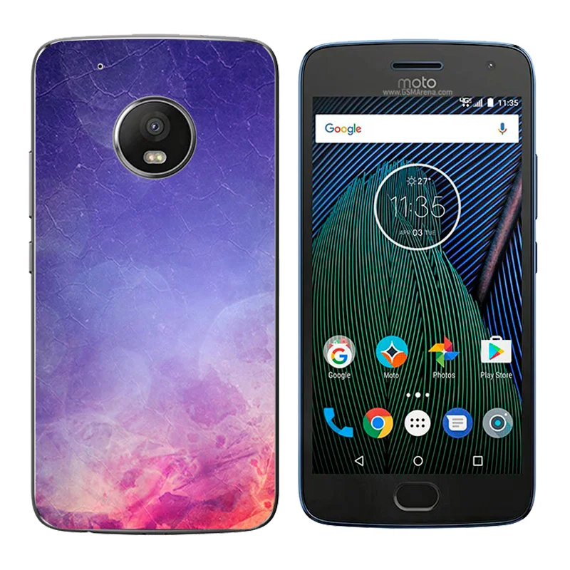 Чехол для телефона Motorola Moto G5 Plus мягкий силиконовый чехол с изображением кота