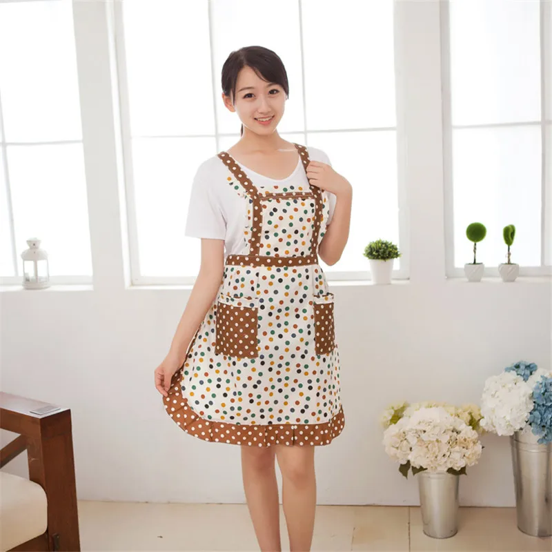 Фартук женский с карманами водонепроницаемый кухонный нагрудник цветочным