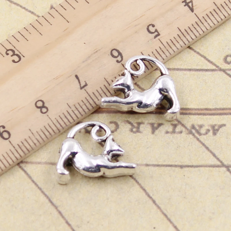 10 шт. Подвески ленивый кот 15x18 мм|tibetan silver plated|pendants craftscat charm |