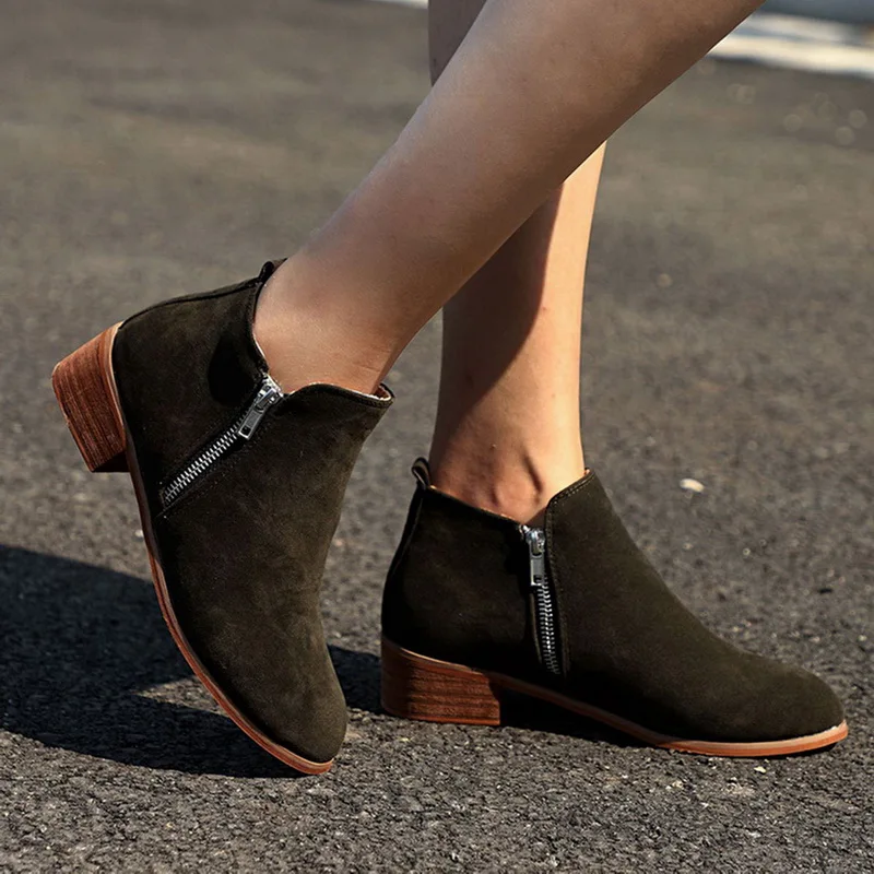 Женские весенние ботинки LASPERAL ботильоны на низком квадратном каблуке 2019 | Обувь