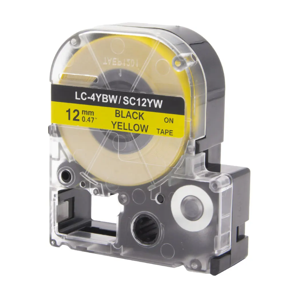 Absoonic SC12YW LC 4YBP совместимый Epson LabelWork лейбл ленточный мейкер стандартная лента 12 мм