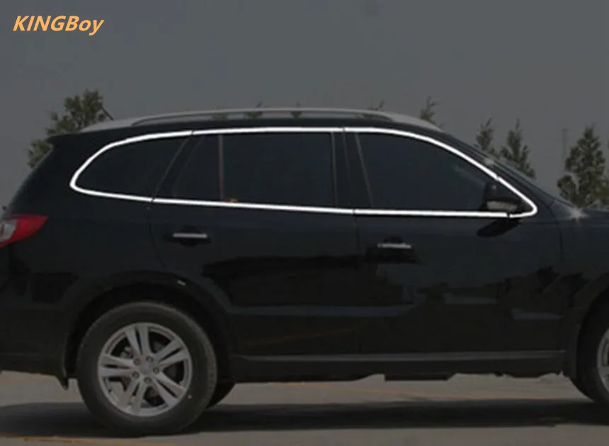 2007-2012 for Hyundai Santa Fe Chrome Window Trim 22pcs Frame Sill Belt Trims With Center Pillar Rain gear | Автомобили и