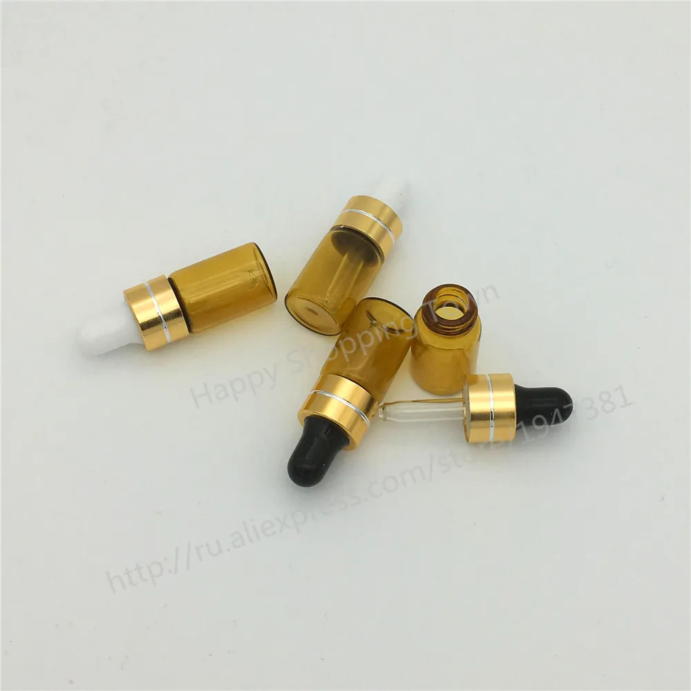 

500pcs 3ML Small Amber Glass Dropper Bottle 3cc Mini Glass Vial With Pipette Dropper, High Quality Glass Bottle- Free Shipping