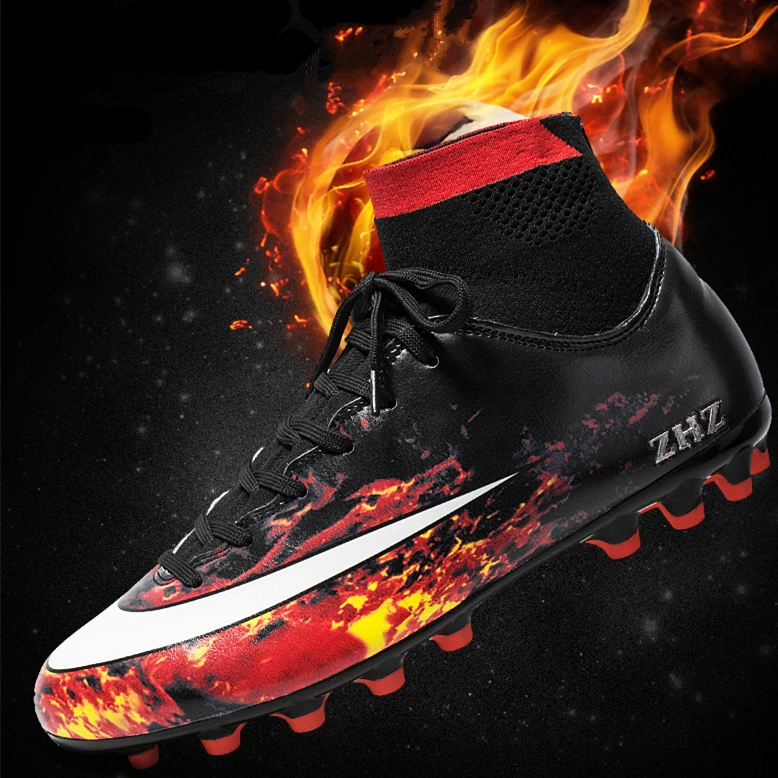 

2018 Men Boy Kids Soccer Cleats Turf Football Soccer Shoes TF Hard Court Sneakers Trainers New Design Football Boots Size 34-44