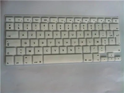 white Силиконовая мягкая цветная Azerty Клавиатура клавир кожный чехол для Mac Book Pro Macbook Air 1" 15" 1" Air 13 дюймов французский Великобритания/ЕС - Цвет: white