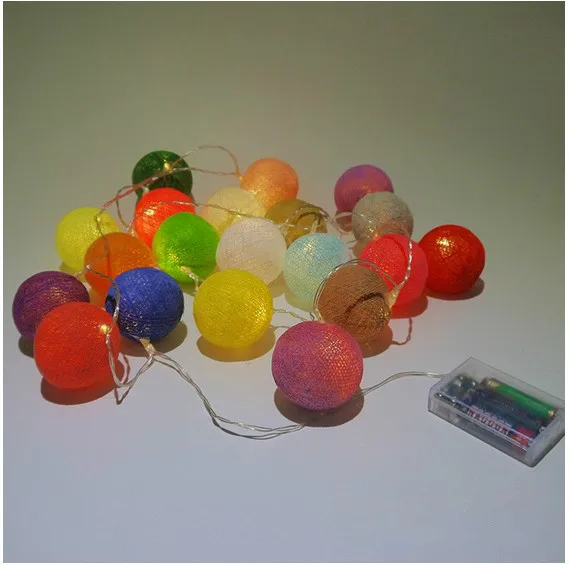 Гирлянда светодиодная с хлопковыми шариками 20 светодиодов|led battery string lights|led poweredled
