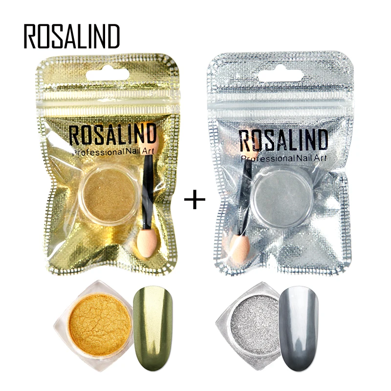 ROSALIND Nail блестящая голографическая порошок Волшебное зеркало Chrome пигментный гель