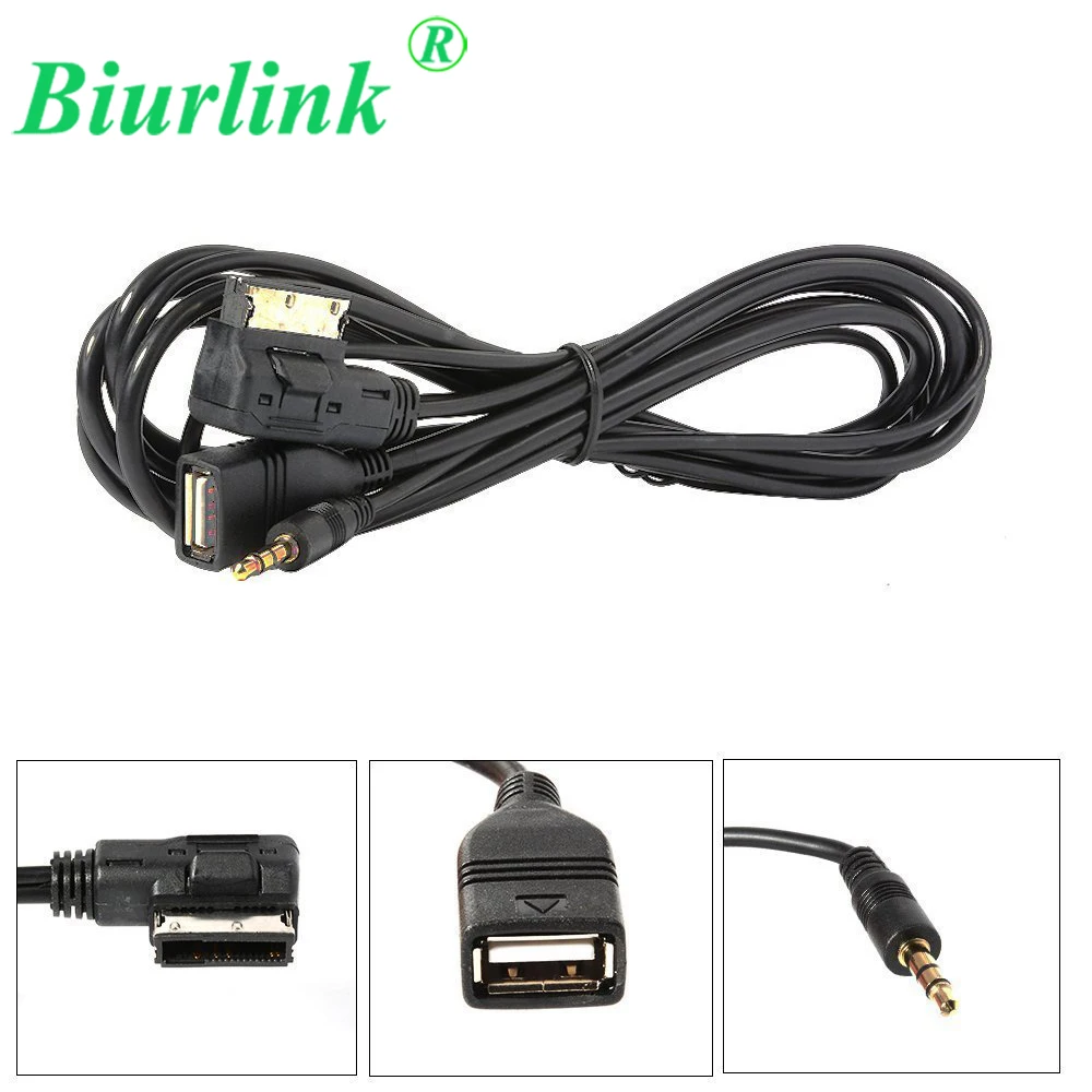 

Biurlink In Car AMI Music Interface Charger AUX USB Cable for iPhone 6s 6 5s 5c 5 for Mercedes Benz C63 E200l CLS E S ML Class