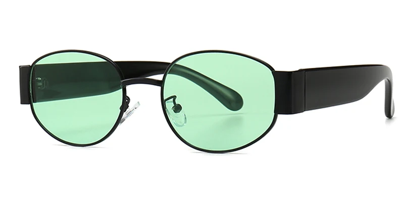 green lens Peekaboo женские Овальные Солнцезащитные очки Мужские стимпанк золотые красные зеленые женские ретро очки металлическая оправа летние модные аксессуары - Цвет линз: green lens