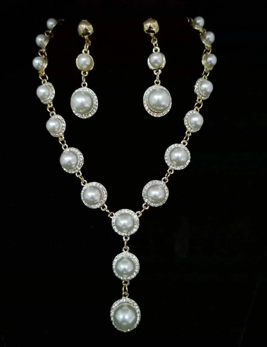 TR design Элегантный Искусственный Жемчуг Свадебные Ювелирные наборы Кристаллы