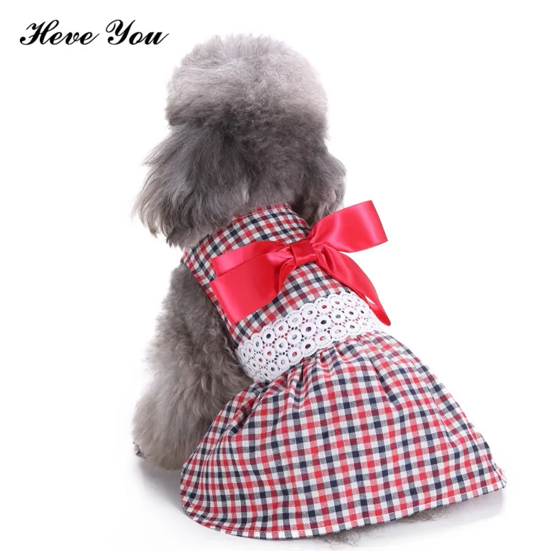 

Heve You Dress Pet Dog Wedding Dress Cute Lace Cat Skirt Dog Clothing Chihuahua Clothes for Small Dogs Pets Party Dresses XS~L