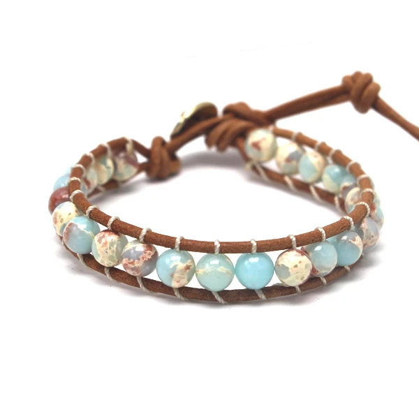 Браслет из натурального камня Регулируемый Женский браслет ручной работы