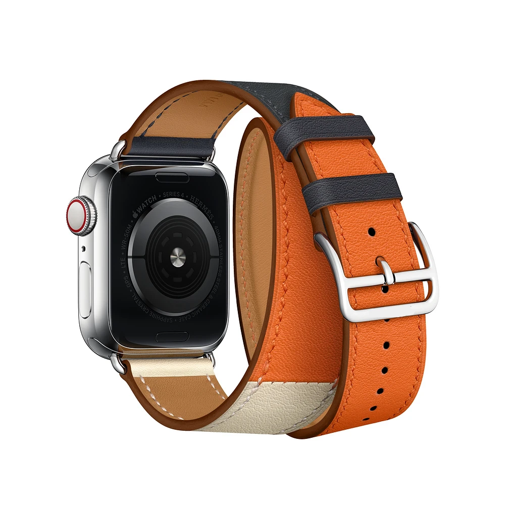 Для Apple Watch версии 6 5 4 3 2 1 SE Swift кожаный двойной один за туром ремешок для наручных