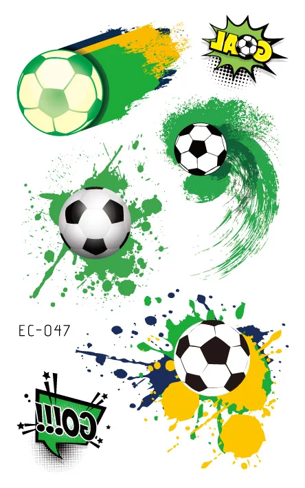 EC-047 Rocooart футбольные фанаты татуировки наклейки футбольная игра поддельные тату боди-арт водонепроницаемые Временные татуировки для футбольного матча Вечерние - Цвет: EC-047