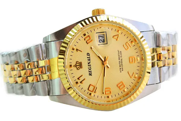 Часы наручные Reginald мужские деловые брендовые золотистые Роскошные