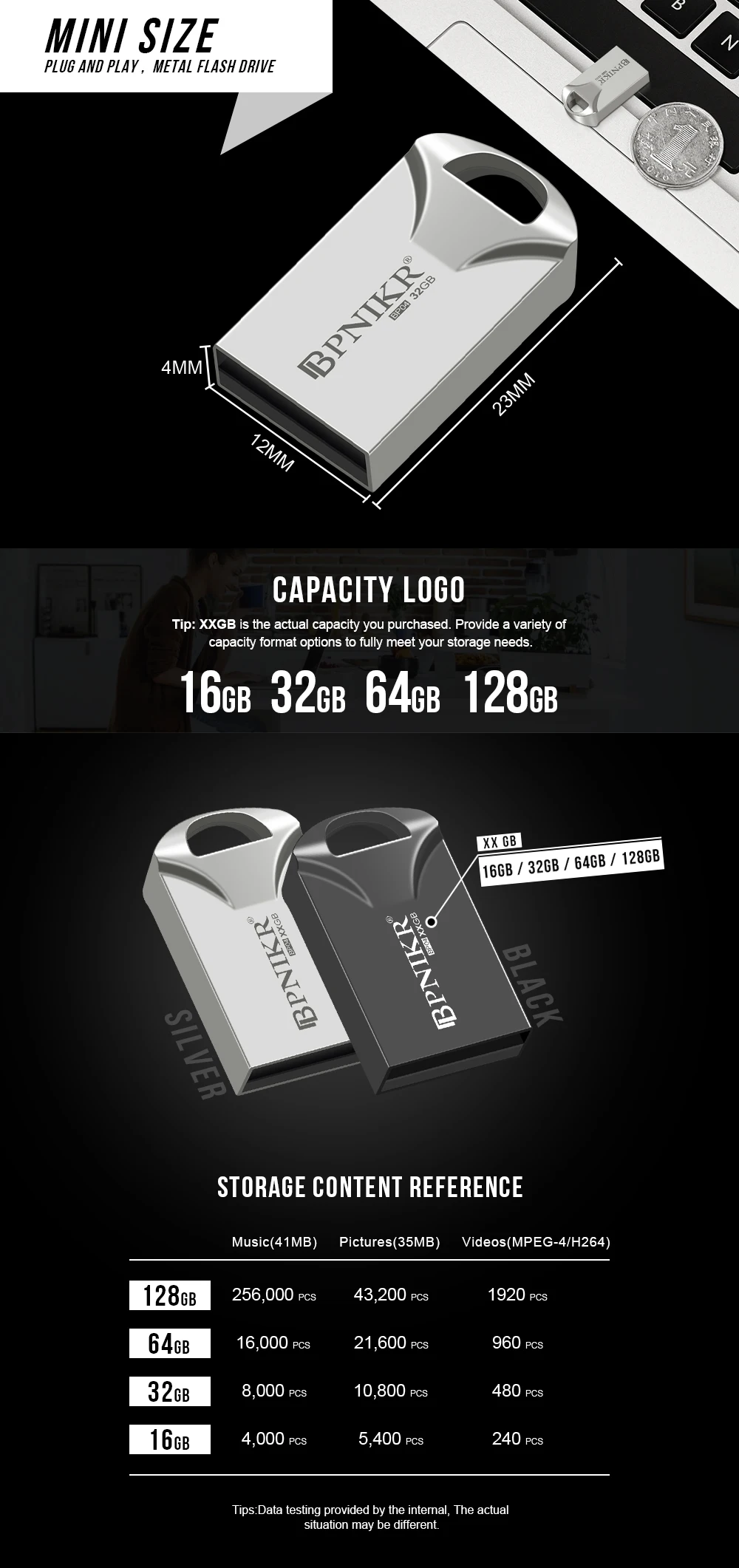 Прекрасный USB флеш-накопитель, мини-флешка USB2.0, 64 ГБ, 32 ГБ, 16 ГБ, запоминающий диск, флеш-накопитель, Подарочная цепочка для ключей, обновление с 5,9 года