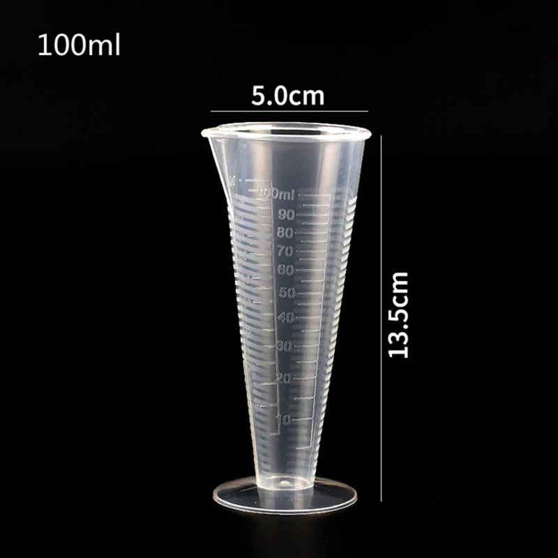 1 шт. мерный стакан кухонные измерительные чашки Cup100/250/500/1000 мл PP пластиковые конусные мерные чашки Круглые цифровые толстые ручки кухонный инструмент для приготовления пищи измерительный инструмент - Цвет: 100ml