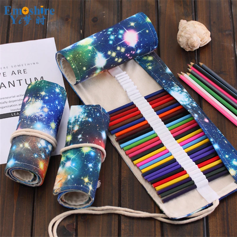 Холщовый чехол ручной работы для школьного карандаша рулонный искусственная