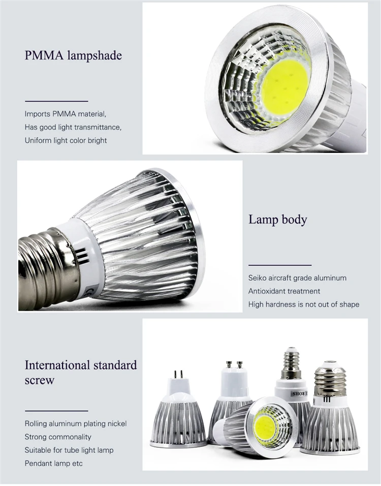 GU10 bombillas GU5.3 вел лампада 220 V 9 w 12 w 15 w 18 w lampen MR16 12 v удара светодиодные лампы E27 светодиодные лампы настольные лампы