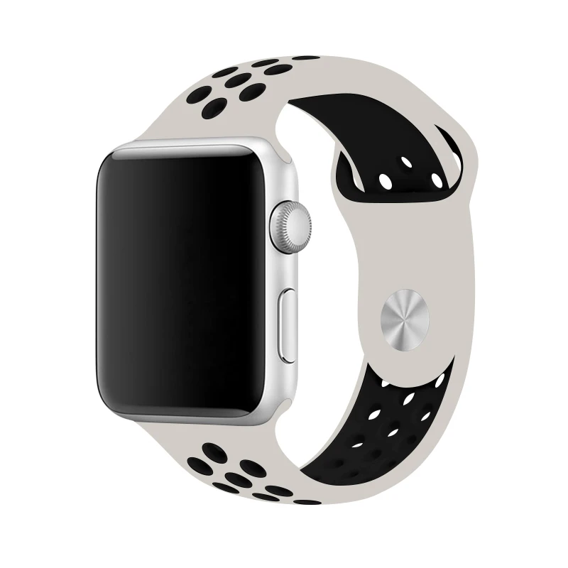 44 мм Apple, ремешок для часов Nike, синий/белый, для Apple Watch, серия 4, спортивные силиконовые полосы, 40 мм, браслет для Iwatch, серия 3, 38 мм