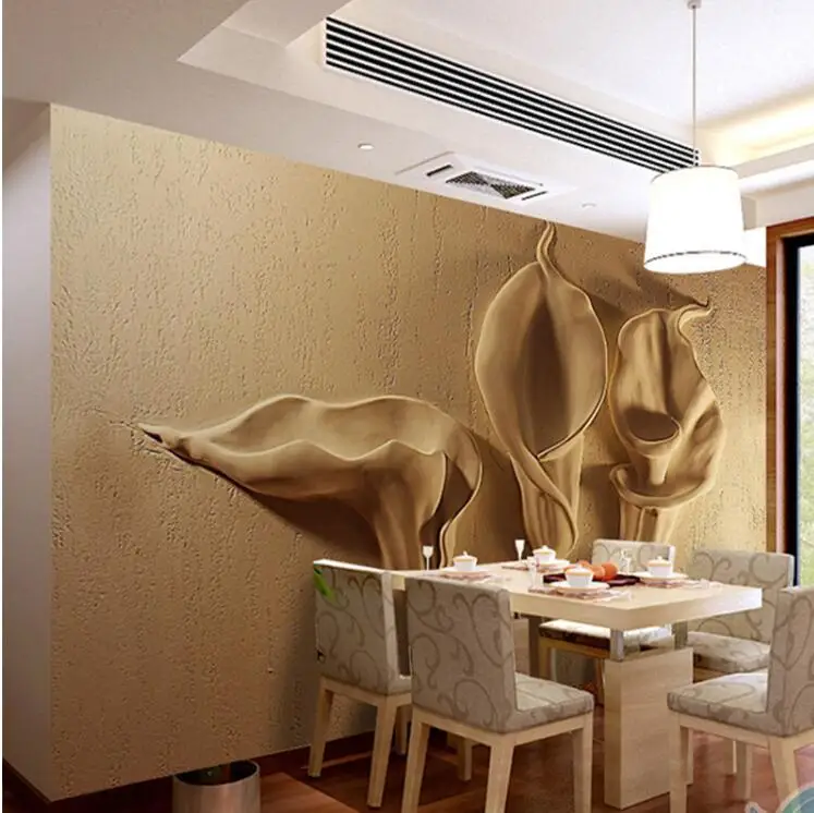 Wallpaper Gold Embossed Calla Lily Flower Murals Modern Abstract Art Wall Living Room Decoration Waterproof 3d | Обустройство дома