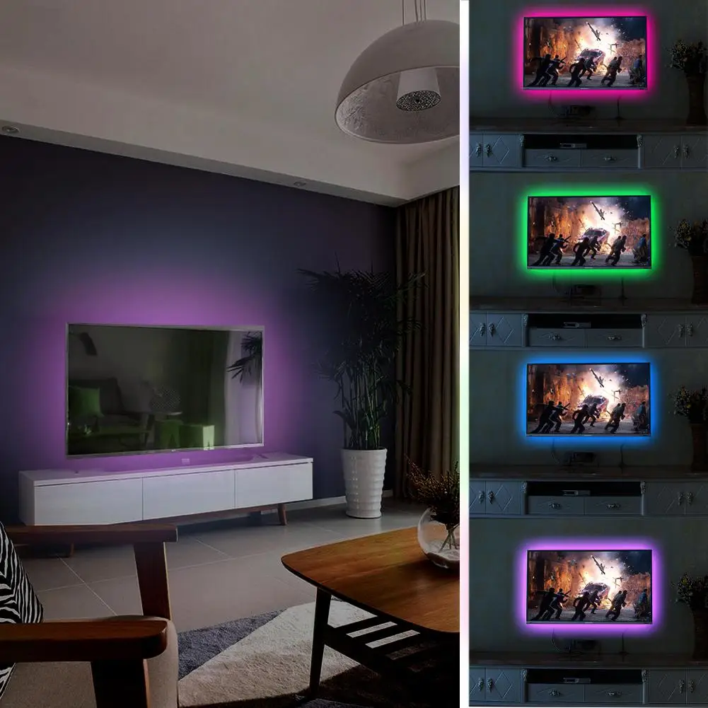 Светодиодная лента для задней панели 60 светодиодных ламп USB Power RGB многоцветные
