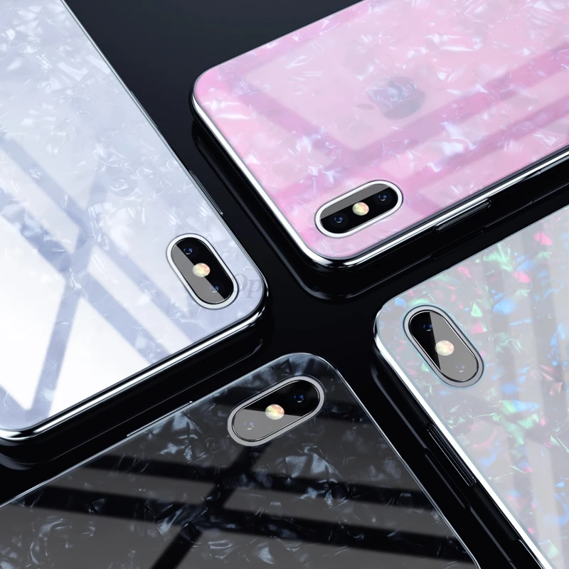 Роскошный блестящий чехол для iPhone X ультратонкий жемчужный мягкий бампер из ТПУ