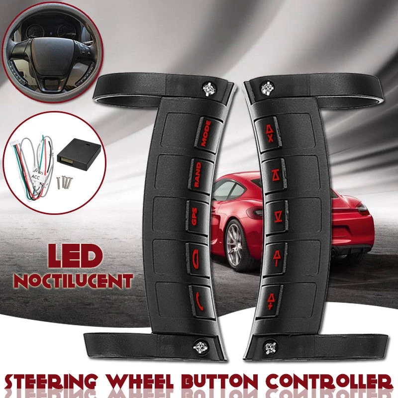 Led Wireless Car Steering Wheel Button Remote Control Bluetooth Stereo Dvd Gps