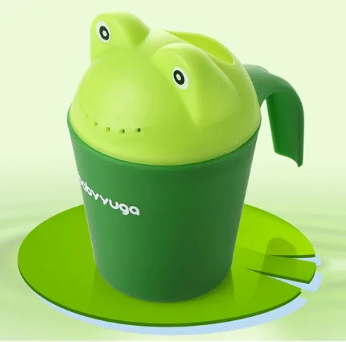 Green Милая мультяшная лягушка, шампунь, краску, чашка для купания ребенка, детская чашка для душа, Байлер, чашка для новорожденных, водная ложка, чашки для мытья - Цвет: Green