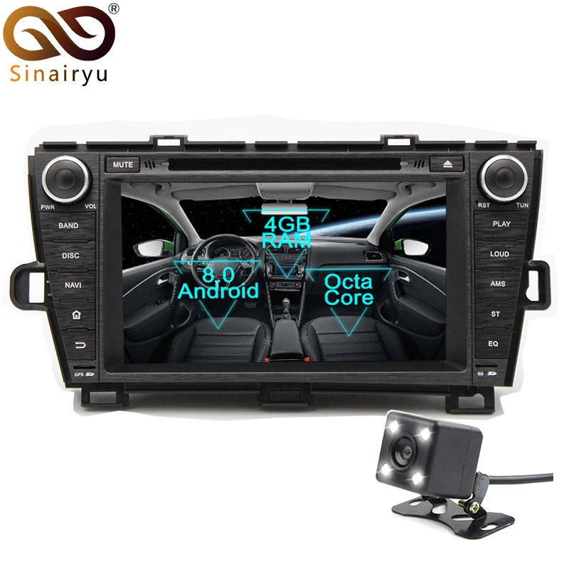 Sinairyu Android 8 0 Core 4G Оперативная память автомобильный DVD gps для Toyota Prius 2009 2010 2011 2012 2013