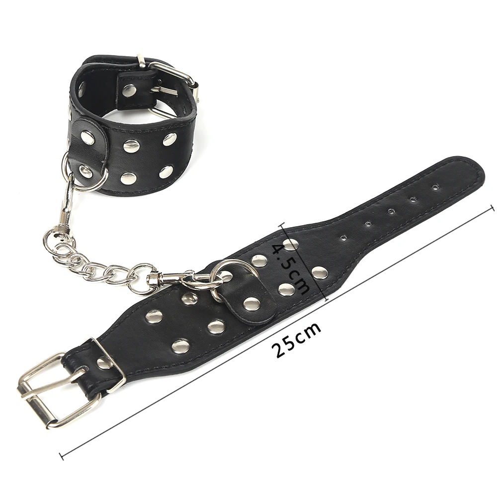 BlackWolfBdsm наручники кожаные Фетиш манжеты бандаж металлические эротические игры