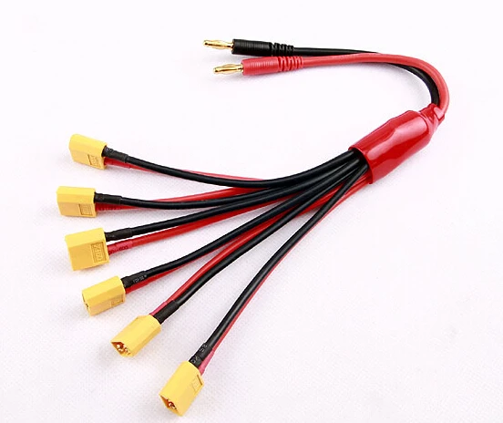 

4.0mm Banana Connector Convert to 6 * XT60 Connector Charger Cable (1pcs)