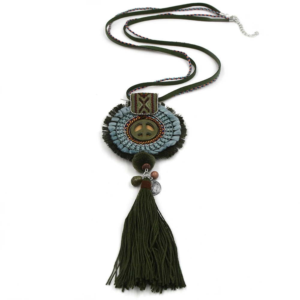 Новые женские аксессуары богемное этническое длинное ожерелье с бахромой и