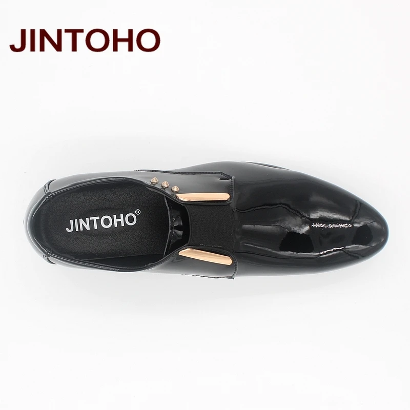Туфли JINTOHO мужские парадные итальянские кожаные туфли без застежки модные